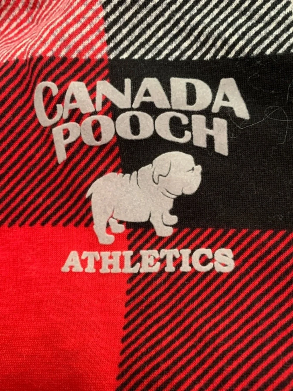 🦋 CANADA POOCH Red Black Buffalo Plaid Frosty Fleece Sweatsuit NWT Size 20